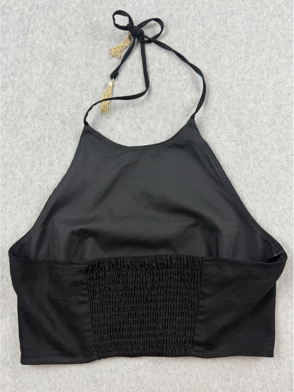 House of Harlow 1960 revolve linen cropped halter top - Picture 2 of 7
